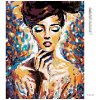 Diamantové maľovanie - ŽENA VO FARBÁCH (Rámovanie bez rámu a bez vypnutia plátna, Rozmer 40x50 cm)