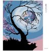 Diamantové maľovanie - STROM V MOCI SPLNU (Rámovanie bez rámu a bez vypnutia plátna, Rozmer 40x50 cm)