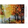 Diamantové maľovanie - JESENNÝ DÁŽĎ (Rámovanie bez rámu a bez vypnutia plátna, Rozmer 40x50 cm)