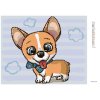 Diamantové maľovanie - ROZTOMILÝ PES S MOTÝLIKOM (Rámovanie bez rámu a bez vypnutia plátna, Rozmer 40x50 cm)