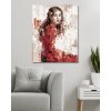 Diamantové maľovanie - MLADÁ ŽENA V ČERVENÝCH ŠATÁCH (Rámovanie bez rámu a bez vypnutia plátna, Rozmer 40x50 cm)