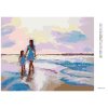 Diamantové maľovanie - MATKA S DCÉROU NA PLÁŽI (Rámovanie bez rámu a bez vypnutia plátna, Rozmer 40x50 cm)