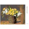 Diamantové maľovanie - LÚČNE KVETY VO VEDIERKU (Rámovanie bez rámu a bez vypnutia plátna, Rozmer 40x50 cm)
