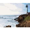 Diamantové maľovanie - MAJÁK NA SKALE A VLNY (Rámovanie bez rámu a bez vypnutia plátna, Rozmer 40x50 cm)