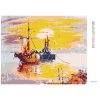 Diamantové maľovanie - MAĽOVANÉ LODE A ZÁPAD SLNKA (Rámovanie bez rámu a bez vypnutia plátna, Rozmer 40x50 cm)