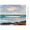 Diamantové maľovanie - PLÁŽ S VEĽKÝMI VLNAMI (Rámovanie bez rámu a bez vypnutia plátna, Rozmer 40x50 cm)