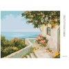 Diamantové maľovanie - DOMČEK PRI MORI (Rámovanie bez rámu a bez vypnutia plátna, Rozmer 40x50 cm)