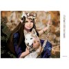 Diamantové maľovanie - ELFSKÁ PRINCEZNÁ A VLK (Rámovanie bez rámu a bez vypnutia plátna, Rozmer 40x50 cm)