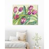 Diamantové maľovanie - FIALOVÉ TULIPÁNY (Rámovanie bez rámu a bez vypnutia plátna, Rozmer 40x50 cm)