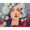 Diamantové maľovanie - ŽENA A VLČIE MAKY (Rámovanie bez rámu a bez vypnutia plátna, Rozmer 40x50 cm)