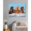 Diamantové maľovanie - TRI KONE VO VODE (Rámovanie bez rámu a bez vypnutia plátna, Rozmer 40x50 cm)
