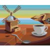Diamantové maľovanie - SURREALISTICKÁ KÁVA - INŠPIRÁCIA S. DALÍ (Rámovanie bez rámu a bez vypnutia plátna, Rozmer 40x50 cm)