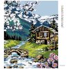 Diamantové maľovanie - ZRUB V HORÁCH (Rámovanie bez rámu a bez vypnutia plátna, Rozmer 40x50 cm)