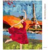 Diamantové maľovanie - TANEC PRI EIFFELOVEJ VEŽI (Rámovanie bez rámu a bez vypnutia plátna, Rozmer 40x50 cm)