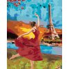 Diamantové maľovanie - TANEC PRI EIFFELOVEJ VEŽI (Rámovanie bez rámu a bez vypnutia plátna, Rozmer 40x50 cm)