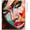 Diamantové maľovanie - PORTRÉT FAREBNÁ ŽENA IV (Rámovanie bez rámu a bez vypnutia plátna, Rozmer 40x50 cm)