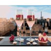 Diamantové maľovanie - POHÁRE S VÍNOM V PARÍŽI (Rámovanie bez rámu a bez vypnutia plátna, Rozmer 40x50 cm)
