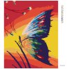 Diamantové maľovanie - MOTÝĽ V TRÁVE A ZÁPAD SLNKA (Rámovanie bez rámu a bez vypnutia plátna, Rozmer 40x50 cm)