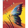 Diamantové maľovanie - MOTÝĽ V TRÁVE A ZÁPAD SLNKA (Rámovanie bez rámu a bez vypnutia plátna, Rozmer 40x50 cm)