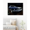 Diamantové maľovanie - MODRÉ AUTO FORD MUSTANG (Rámovanie bez rámu a bez vypnutia plátna, Rozmer 40x50 cm)