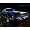 Diamantové maľovanie - MODRÉ AUTO FORD MUSTANG (Rámovanie bez rámu a bez vypnutia plátna, Rozmer 40x50 cm)
