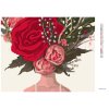 Diamantové maľovanie - KVETINOVÁ ŽENA A RUŽA (Rámovanie bez rámu a bez vypnutia plátna, Rozmer 40x50 cm)