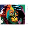Diamantové maľovanie - MALÁ FAREBNÁ OPIČKA (Rámovanie bez rámu a bez vypnutia plátna, Rozmer 40x50 cm)