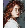 Diamantové maľovanie - MAĽOVANÁ ŽENA SO RYŠAVÝMI VLASMI (Rámovanie bez rámu a bez vypnutia plátna, Rozmer 40x50 cm)
