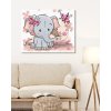 Diamantové maľovanie - MALÝ SLON S MOTÝĽMI (Rámovanie bez rámu a bez vypnutia plátna, Rozmer 40x50 cm)