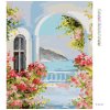 Diamantové maľovanie - LETNÝ DOM PRI MORI (Rámovanie bez rámu a bez vypnutia plátna, Rozmer 40x50 cm)