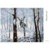 Diamantové maľovanie - JELEŇ V ZASNEŽENOM LESE (Rámovanie bez rámu a bez vypnutia plátna, Rozmer 40x50 cm)