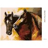 Diamantové maľovanie - HNEDÉ MAĽOVANÉ KONE (Rámovanie bez rámu a bez vypnutia plátna, Rozmer 40x50 cm)