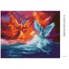 Diamantové maľovanie - FÉNIX A LABUŤ (Rámovanie bez rámu a bez vypnutia plátna, Rozmer 40x50 cm)