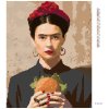 Diamantové maľovanie - FRIDA KAHLO A HAMBURGER (Rámovanie bez rámu a bez vypnutia plátna, Rozmer 40x50 cm)