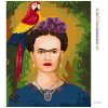 Diamantové maľovanie - FRIDA KAHLO A PAPAGÁJ (Rámovanie bez rámu a bez vypnutia plátna, Rozmer 40x50 cm)