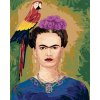 Diamantové maľovanie - FRIDA KAHLO A PAPAGÁJ (Rámovanie bez rámu a bez vypnutia plátna, Rozmer 40x50 cm)