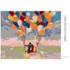 Diamantové maľovanie - LETIACI PÁR S BALÓNIKMI (Rámovanie bez rámu a bez vypnutia plátna, Rozmer 40x50 cm)