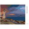 Diamantové maľovanie - BIELY MAJÁK PRI MORI (Rámovanie bez rámu a bez vypnutia plátna, Rozmer 40x50 cm)