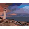 Diamantové maľovanie - BIELY MAJÁK PRI MORI (Rámovanie bez rámu a bez vypnutia plátna, Rozmer 40x50 cm)