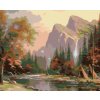 Diamantové maľovanie - TÍPÍ POD HORAMI (Rámovanie bez rámu a bez vypnutia plátna, Rozmer 40x50 cm)