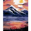 Diamantové maľovanie - ZÁPAD SLNKA NAD HORAMI (Rámovanie bez rámu a bez vypnutia plátna, Rozmer 40x50 cm)