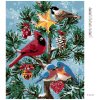 Diamantové maľovanie - VTÁČIKY A VIANOČNÝ STROMČEK (Rámovanie bez rámu a bez vypnutia plátna, Rozmer 40x50 cm)