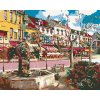 Diamantové maľovanie - LETNÁ ULICA (Rámovanie bez rámu a bez vypnutia plátna, Rozmer 40x50 cm)