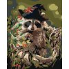 Diamantové maľovanie - MEDVEDÍK ČISTOTNÝ S KLOBÚKOM A SOVOU (Rámovanie bez rámu a bez vypnutia plátna, Rozmer 40x50 cm)