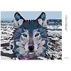 Diamantové maľovanie - MOZAJKOVÝ VLK (Rámovanie bez rámu a bez vypnutia plátna, Rozmer 40x50 cm)