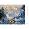 Diamantové maľovanie - CHATKA PRI MOSTE V ZIME (Rámovanie bez rámu a bez vypnutia plátna, Rozmer 40x50 cm)