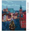 Diamantové maľovanie - VIANOČNÝ STROMČEK PRED ZÁMKOM VO VARŠAVE (Rámovanie bez rámu a bez vypnutia plátna, Rozmer 40x50 cm)