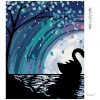 Diamantové maľovanie - LABUŤ PRI SVITE II (Rámovanie bez rámu a bez vypnutia plátna, Rozmer 40x50 cm)