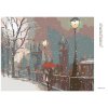 Diamantové maľovanie - MILENCI NA MOSTE A PADAJÚCI SNEH (Rámovanie bez rámu a bez vypnutia plátna, Rozmer 40x50 cm)