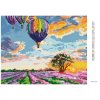 Diamantové maľovanie - TEPLOVZDUŠNÉ BALÓNY A LEVANDUĽA (Rámovanie bez rámu a bez vypnutia plátna, Rozmer 40x50 cm)
